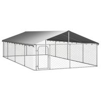 Outdoor Dog Kennel with Roof 236.2"x118.1"x59.1"