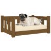 Dog Bed Honey Brown 25.8"x19.9"x11" Solid Wood Pine