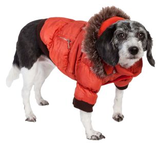 Metallic Fashion Pet Parka Coat - Red (size: small)