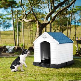 Dog House Made of Plastic with Ventilation System and Fastening Device (size: medium)