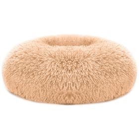 Pet Dog Bed Soft Warm Fleece Puppy Cat Bed Dog Cozy Nest Sofa Bed Cushion M Size (Color: brown)