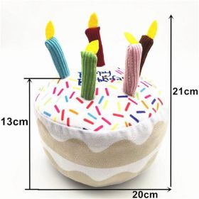 Dog plush toys; pets gnawing bones; sounding toys; teeth cleaning; fun birthday cakes; dog toys; dog gifts (colour: Big cake)