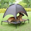 Elevated Pet Dog Bed Tent with Canopy, Pet Puppy Bed Outdoor Tent House, Breathable Portable Dog Cushion with Sun Canopy Double-Layer Camp Tent