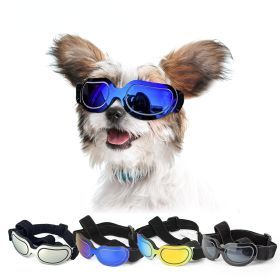 Dog Goggles Small Dog Sunglasses UV Protection Big Cat Glasses Fog/Windproof Outdoor Doggy Eyewear with Adjustable Band for Small Dogs (Color: yellow)