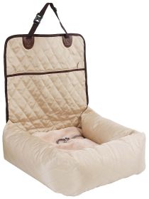 Pet Life 'Pawtrol' Dual Converting Travel Safety Car seat and Pet Bed (Color: beige)